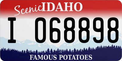 ID license plate I068898