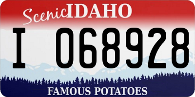 ID license plate I068928