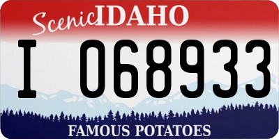 ID license plate I068933