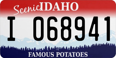 ID license plate I068941