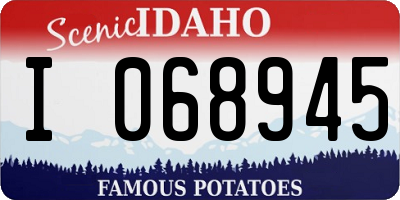 ID license plate I068945