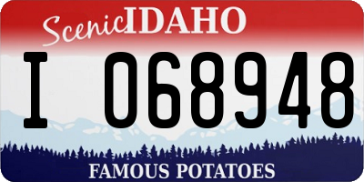 ID license plate I068948