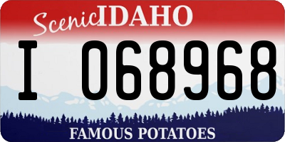 ID license plate I068968