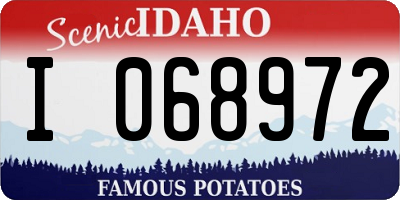 ID license plate I068972