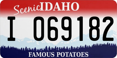 ID license plate I069182
