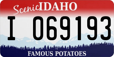 ID license plate I069193