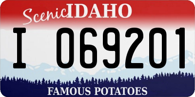 ID license plate I069201