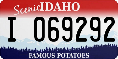 ID license plate I069292
