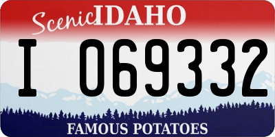 ID license plate I069332