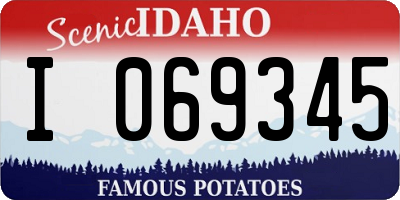 ID license plate I069345