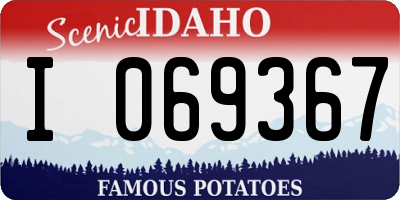 ID license plate I069367
