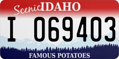 ID license plate I069403
