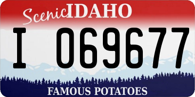 ID license plate I069677