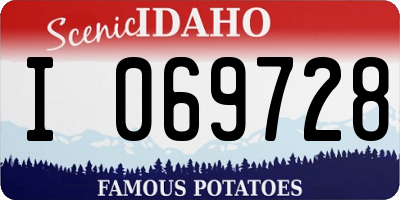 ID license plate I069728