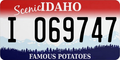 ID license plate I069747