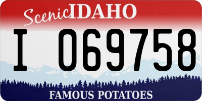 ID license plate I069758