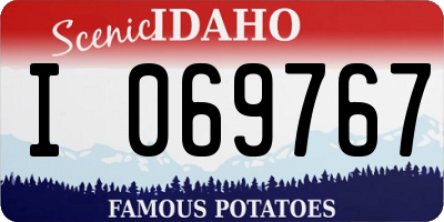 ID license plate I069767
