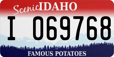 ID license plate I069768