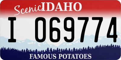 ID license plate I069774
