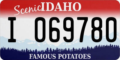 ID license plate I069780