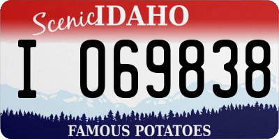 ID license plate I069838