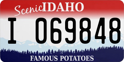 ID license plate I069848