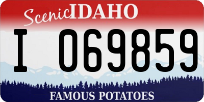 ID license plate I069859