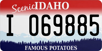 ID license plate I069885