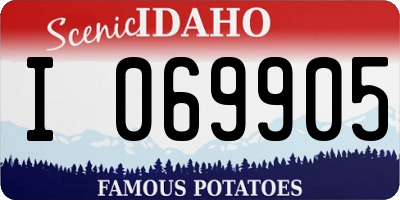 ID license plate I069905