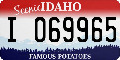 ID license plate I069965