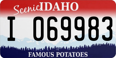 ID license plate I069983