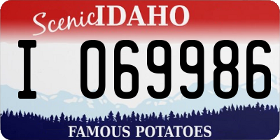 ID license plate I069986