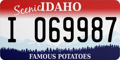 ID license plate I069987