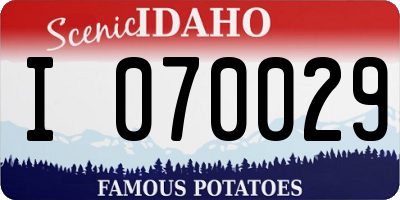 ID license plate I070029