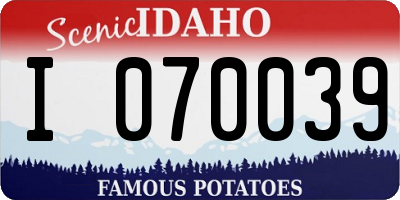 ID license plate I070039