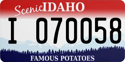 ID license plate I070058
