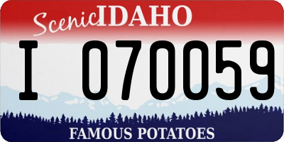 ID license plate I070059