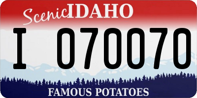 ID license plate I070070