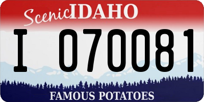 ID license plate I070081