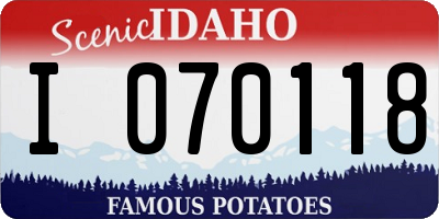 ID license plate I070118