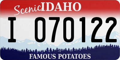ID license plate I070122
