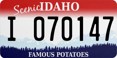 ID license plate I070147