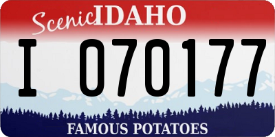 ID license plate I070177