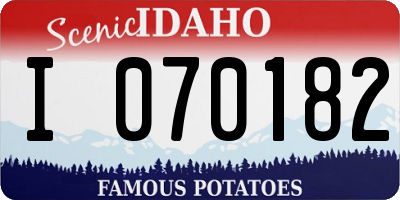 ID license plate I070182