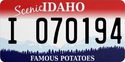 ID license plate I070194