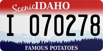 ID license plate I070278