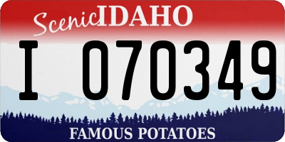 ID license plate I070349