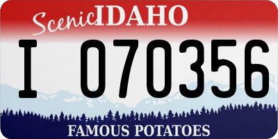 ID license plate I070356