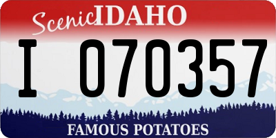ID license plate I070357