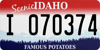 ID license plate I070374